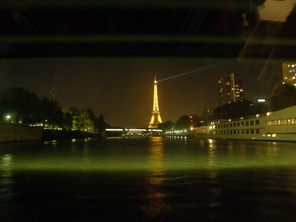 Paris Eiffel under the arch of the bridge  