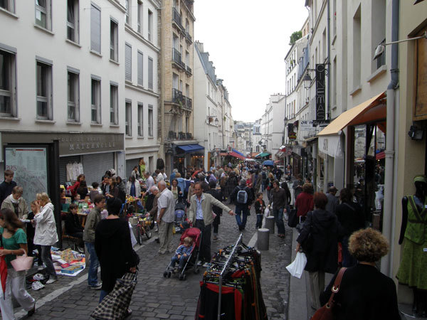 Paris Flea market in Mouffetard streat