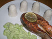Salmon with avocado pears