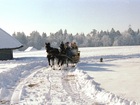 Horse-riding. (Užgavėnės at the Open Air Museum of Lithuania in Rumšiškės)